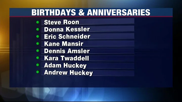 Birthdays and Anniversaries: October 30, 2021