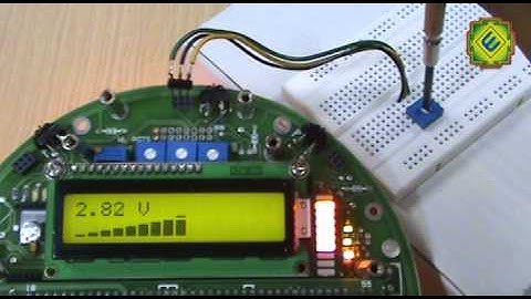 ADC Value Display in Graphical Format  on a 16x2 Character LCD using FireBird V P89V51RD2 Robot
