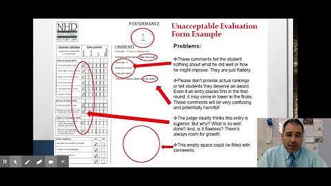 NHD Judging Overview   Marking the Evaluation Form