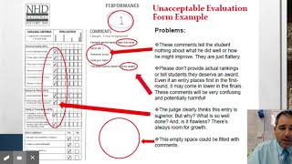 NHD Judging Overview   Marking the Evaluation Form