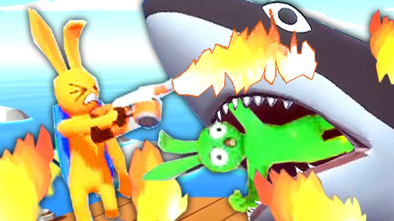 橡皮人大亂鬥 新版本可以用噴火槍烤屌德斯和大鯊魚 小熙屌德斯