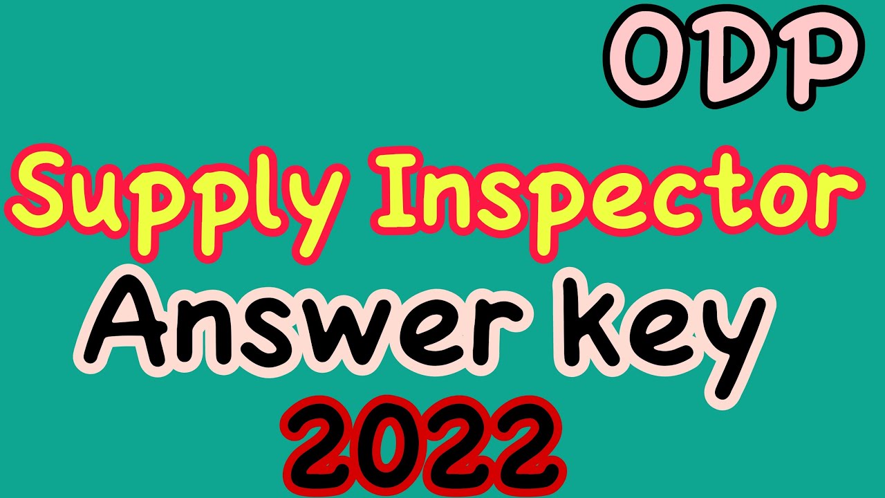 Supply Inspector| UDA|LDA |answer key 2022