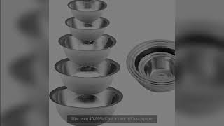 Mixing Bowl Set of 5, Stainless Steel Mixing Bowls, Nesting Whisking Bowl Set for Cooking, Baking, S