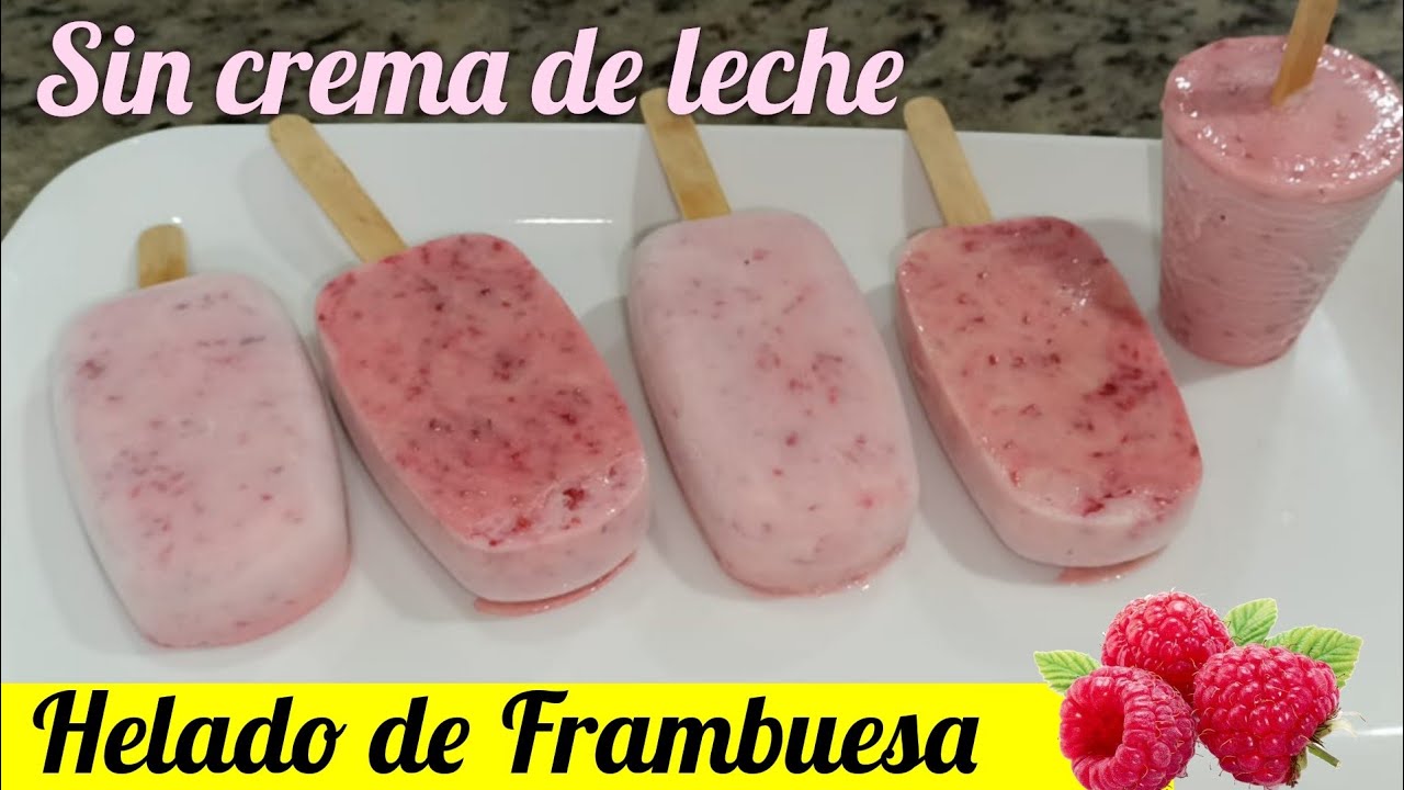 Helado cremoso de Frambuesa / como hacer helados para negocio