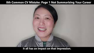 13 Common CV Mistakes: Mistake 8 Page 1 Not Summarising Your Career