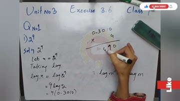 Q.no.1 Exercise 3.6 / find the number of digits of exponent / class9 math Balochistan board