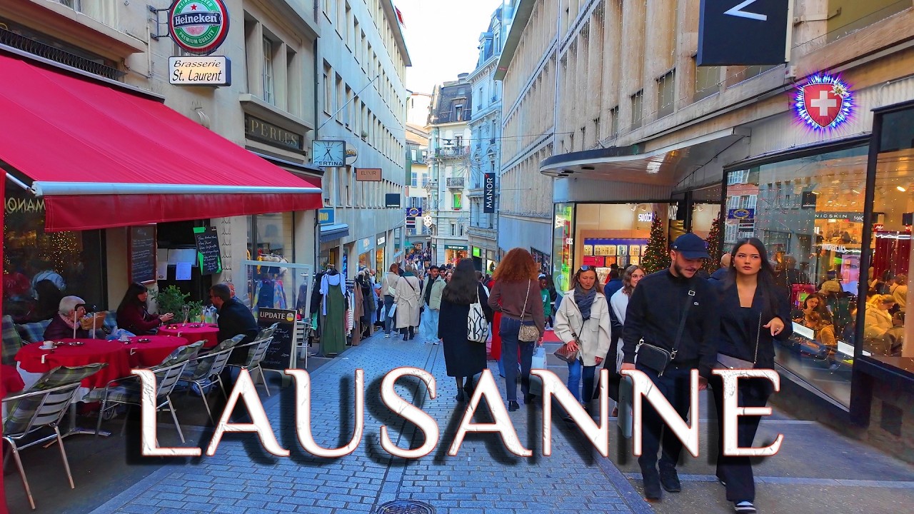 LAUSANNE SWITZERLAND ✨ Discover a atmosphere of vibrant city / Shopping & Market Streets 4K HDR
