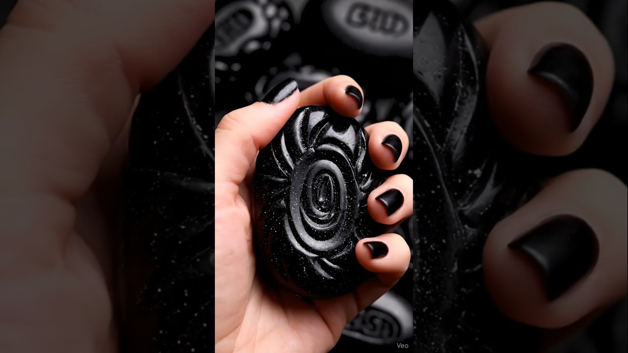 ASMR Black  Soap| Satisfying Soap Crushing 