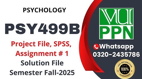 PSY499B Assignment 1 solution fall 2025 #psy499b psy499b final project