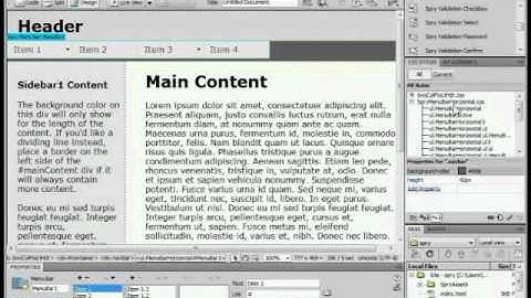 How to Center a Spry Menu in Dreamweaver