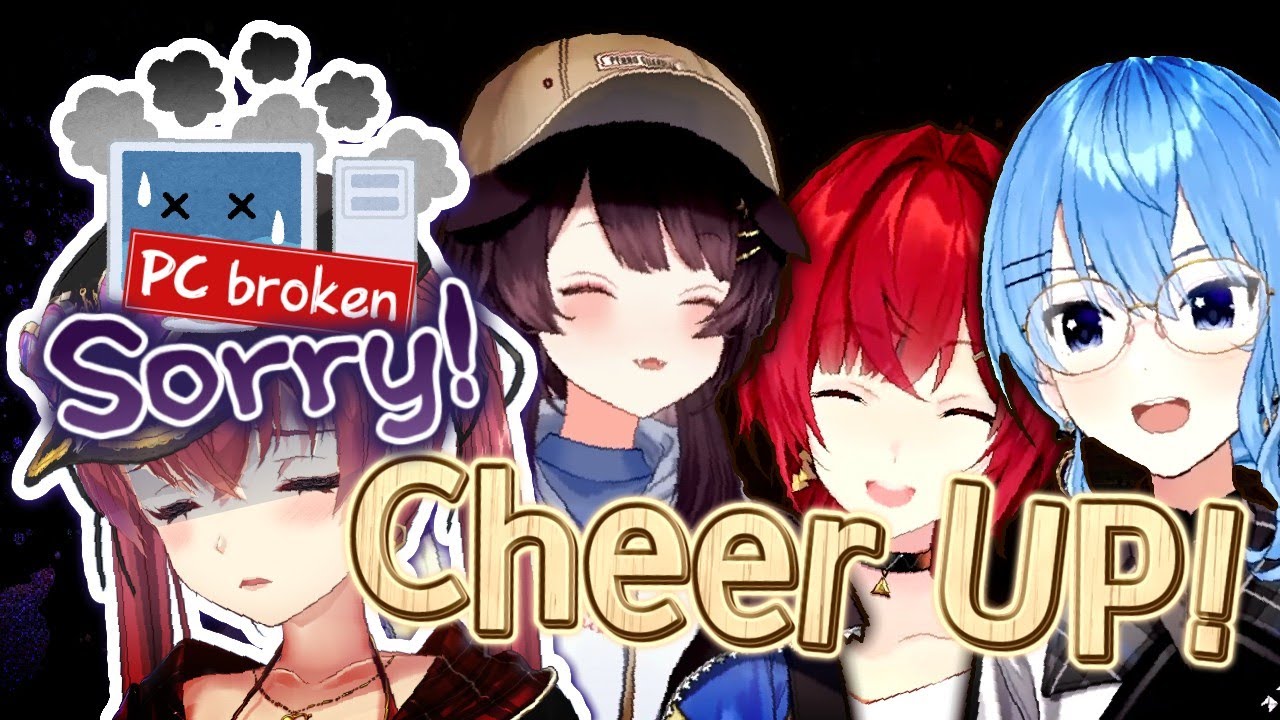 Ange, Toko & Suisei are Trying to Cheer Up Marine After Her PC Broke [Toko/Ange | Suisei/Marine]