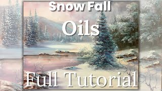 Snow Landscape in Oils Wet into Wet  FULL TUTORIAL