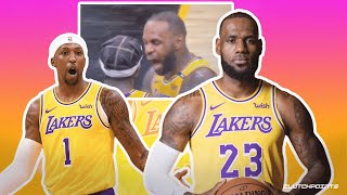 Lebron James yells at KCP face trying to motivate him to keep shooting Lakers vs Suns Game2 playoffs