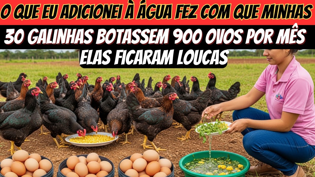 O que eu adicionei à água fez com que minhas 30galinhas botassem 900 ovos por mêsElas ficaram loucas