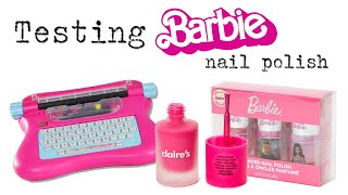 Mani and Mumble: Matching my Barbie Typewriter? (TESTING BARBIE NAIL POLISH)
Instagram- https://www.instagram.com/just.my.typewriter/
Redbubble- https://www.redbubble.com/people/JustTypewriter/shop?asc=u
Barbie Video 1-https://youtu.be/6w3v5tPj28Q
Barbie Video 2-https://youtu.be/axgzXdN-3lo
Claires products:
Pink Earrings- https://www.claires.com/us/1.5-pink-pom-pom-drop-earrings-267313.html?cgid=clearance
Scrunchie- No longer available (clearance)
Neon Green- https://www.claires.com/us/matte-nail-polish citron-green-220121.html
Neon Pink- https://www.claires.com/us/matte-nail-polish neon-pink-258423.html?cgid=90
Barbie Set- https://www.claires.com/us/barbie-scented-nail-polish-set-%E2%80%93-3-pack-144351.html
Article on Barbie Nail Polish (NCLA collection)- https://ethicalelephant.com/ncla-barbie-pink/
Check out my website- https://tsesaraheverett3.wixsite.com/justmytypewriter
Contact me- justmytypewriter@gmail.com Mani and Mumble: Matching my Barbie Typewriter? (TESTING BARBIE NAIL POLISH)