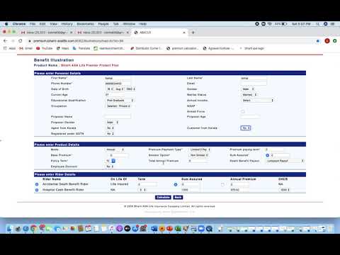 how to calculate Bharti Axa Life premium