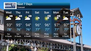 Hot humid conditions with possible afternoon storms