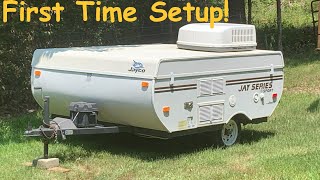 First time setup of 2013 Jayco Sport 8 popup camper