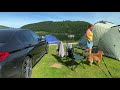 Lake District, Keswick, Camping with dogs, Ullswater, Waterside House Campsite, Pooley Bridge. 4K