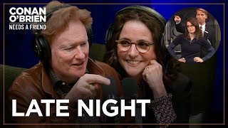 Julia LouisDreyfus & Conan Remember Their Favorite “Late Night” Bit  | Conan O'Brien Needs A Friend