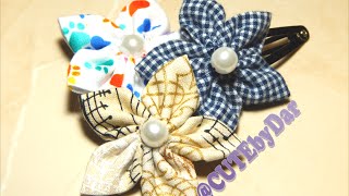 Cute Kanzashi Flower Tutorial (Clover Kanzashi Flower Maker demo)