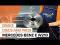 How to change front brake discs and front brake pads on MERCEDES-BENZ E W210 TUTORIAL | AUTODOC