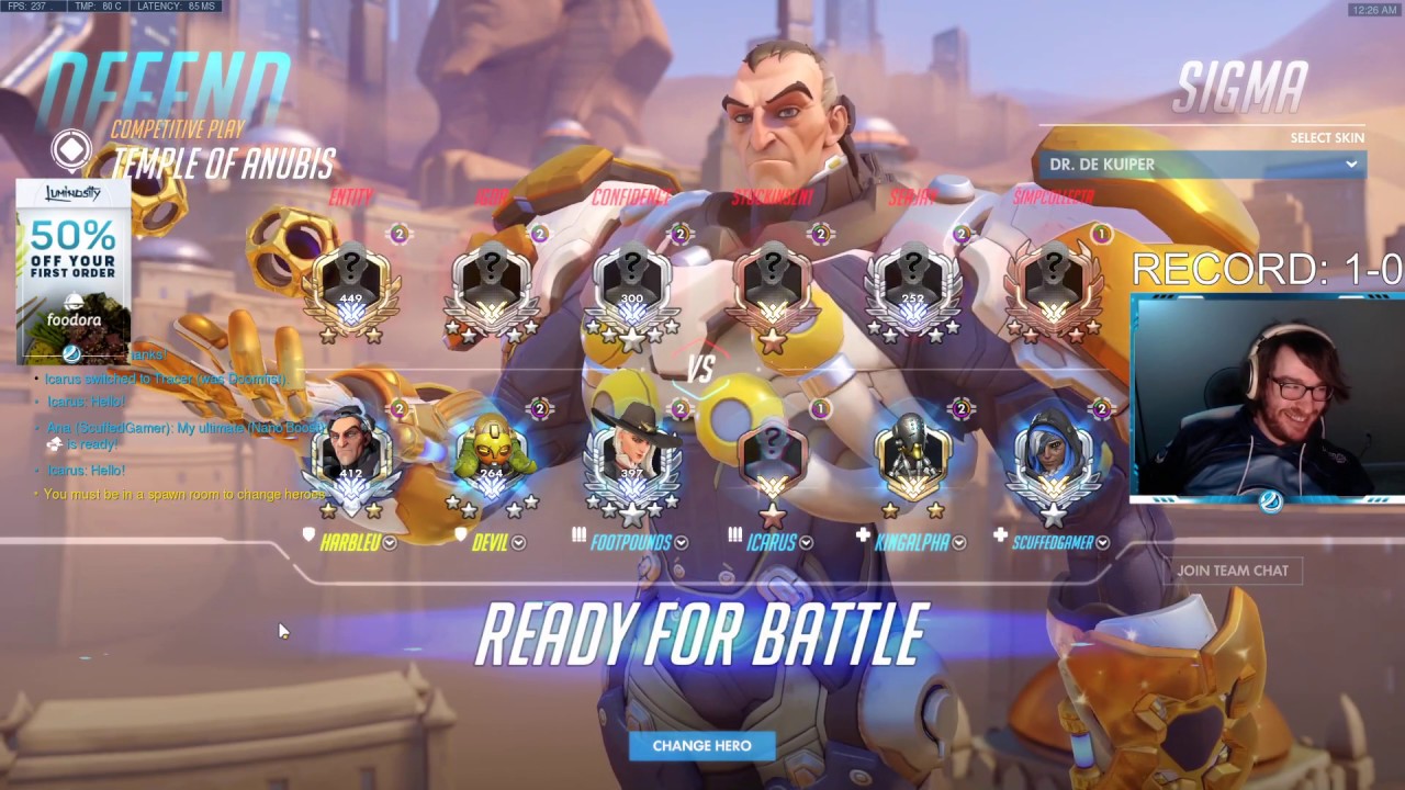 HARBLEU INSANE ZARYA AND SIGMA GAMEPLAY! 43 ELIMS! [ OVERWATCH SEASON 21 TOP 500 ]