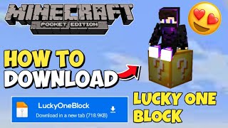 How To Download Lucky One Block For Minecraft Pe 1.19/1.20 | Lucky Block Block Mcpe