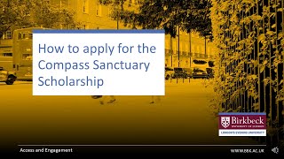 How to apply for the Compass Sanctuary Scholarship