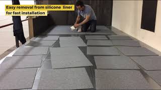 Fitting Balsan Avenue carpet tiles on metal raised access flooring adhesive-free using IOBAC MagTabs