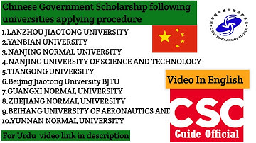 CSC Scholarship admissions Started in these Universities | Video In English | Part 2/20
