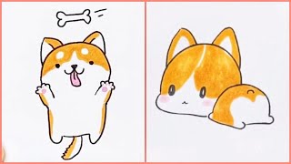 Vẽ con cái chó xinh đẹp dễ thương và đáng yêu - How To Draw A Cute Dog | Draw animals ...