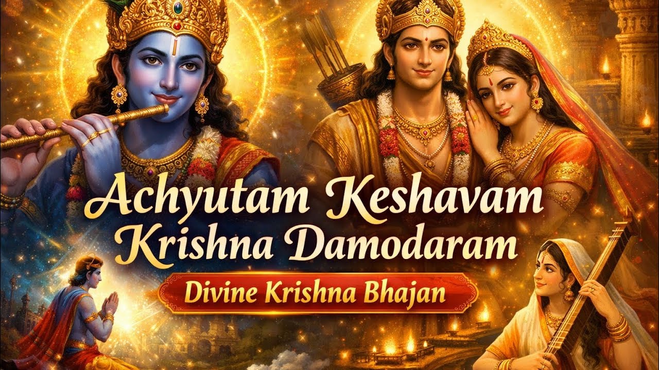 Achyutam Keshavam Krishna Damodaram | Divine Krishna Bhajan| Peaceful Morning| @Funnystationmathura