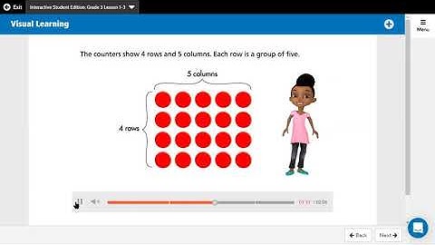 Envisions math lesson 1-3: Arrays and Properties