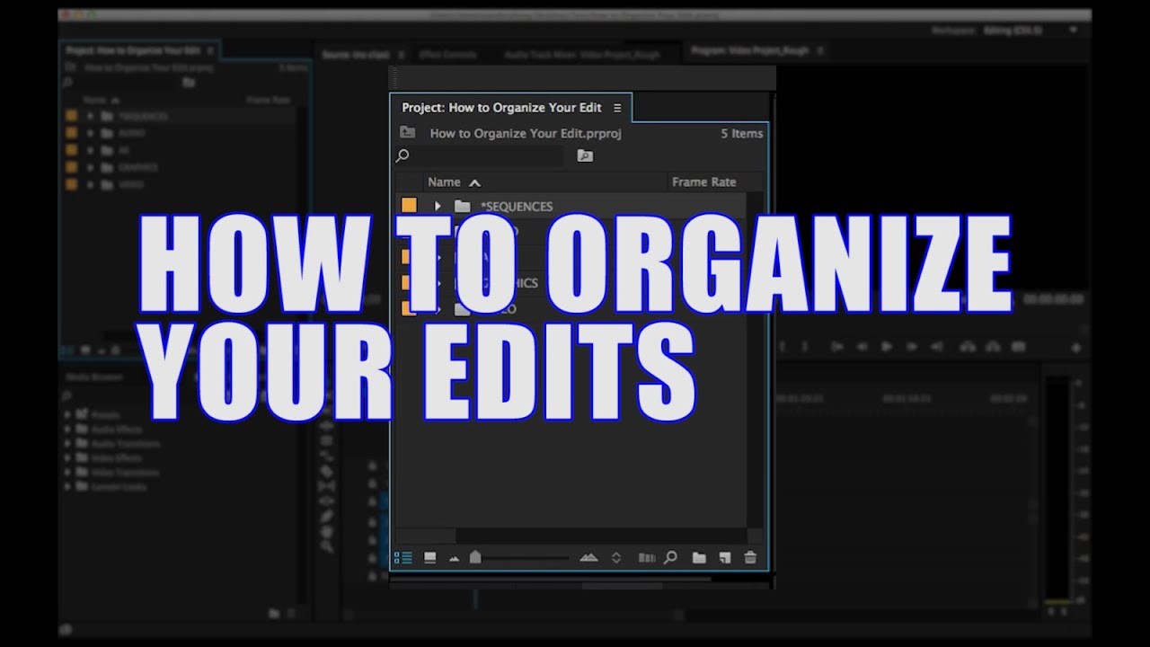 How to Organize Your Video Editing Projects YouTube
