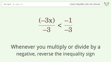 Solving Linear Inequalities: 5-3x is Greater Than 4