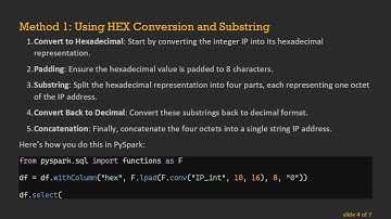 Convert an Integer Column to String IP in PySpark Without UDFs