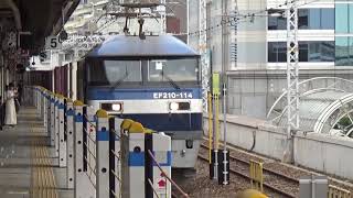 【貨物通過！】JR神戸線 EF210-114 コンテナ貨物列車 神戸駅