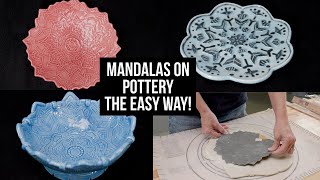 Mandalas on Pottery! THREE EASY AND FUN WAYS!!