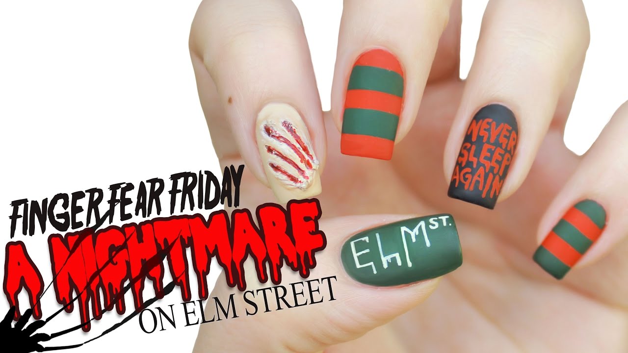 Nightmare On Elm Street Nail Art Finger Fear Friday You Nightmare On Elm Street Nail Art Finger Fear Friday