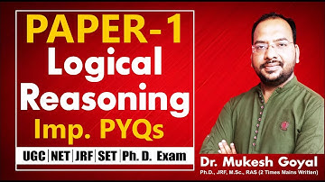 Logical Reasoning PYQs / MCQs II By Dr. Mukesh Goyal