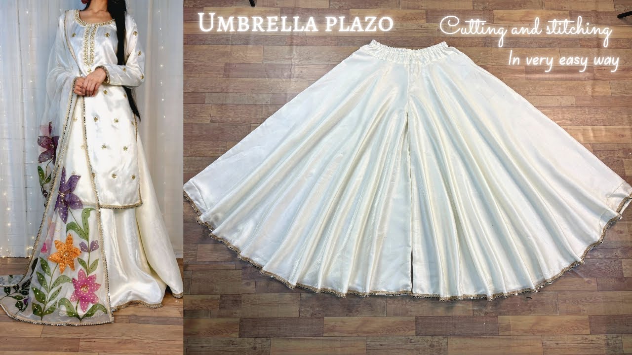 Full circle plazo cutting and stitching/ Umbrella plazo cutting and stitching in very easy way
