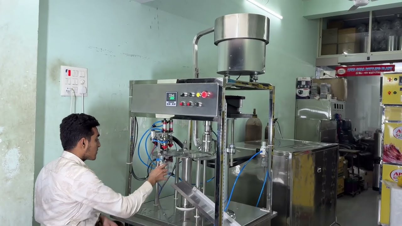 Mini rotary Soda bottling plant's live demo / Automatic Soda & juice filling machine / 30 BPM soda