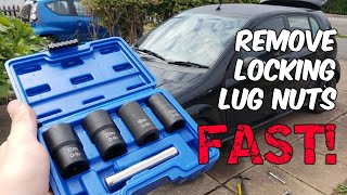 Remove Locking Lug Nuts from ANY Car or Truck  Without Keys!