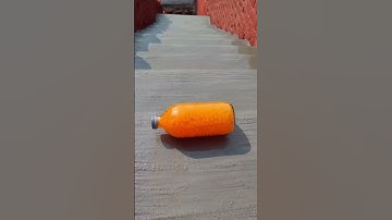 Rolling colorfull bottle on the stair#asmr #crushingsoftthings#crushingcrunchythings