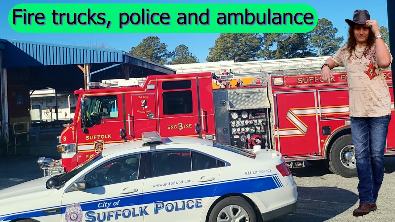 Planters Peanuts in Suffolk VA Police Ambulance Firetruck and someone