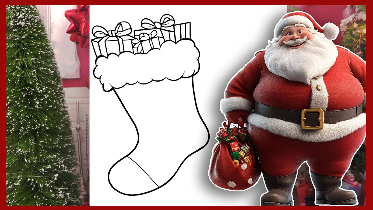 Chaussette de Noël 🎅🏼 Coloriage | Christmas Stocking Coloring