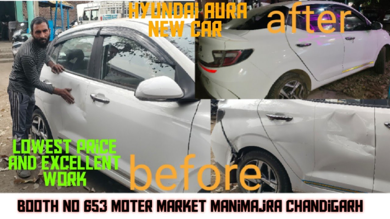 Hyundai aura new car |left and right side door accident| full repairing|Dent and paint|2K first pant
