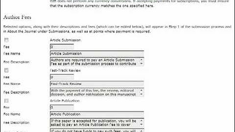 Journal Manager Options: Payments in Open Journal Systems