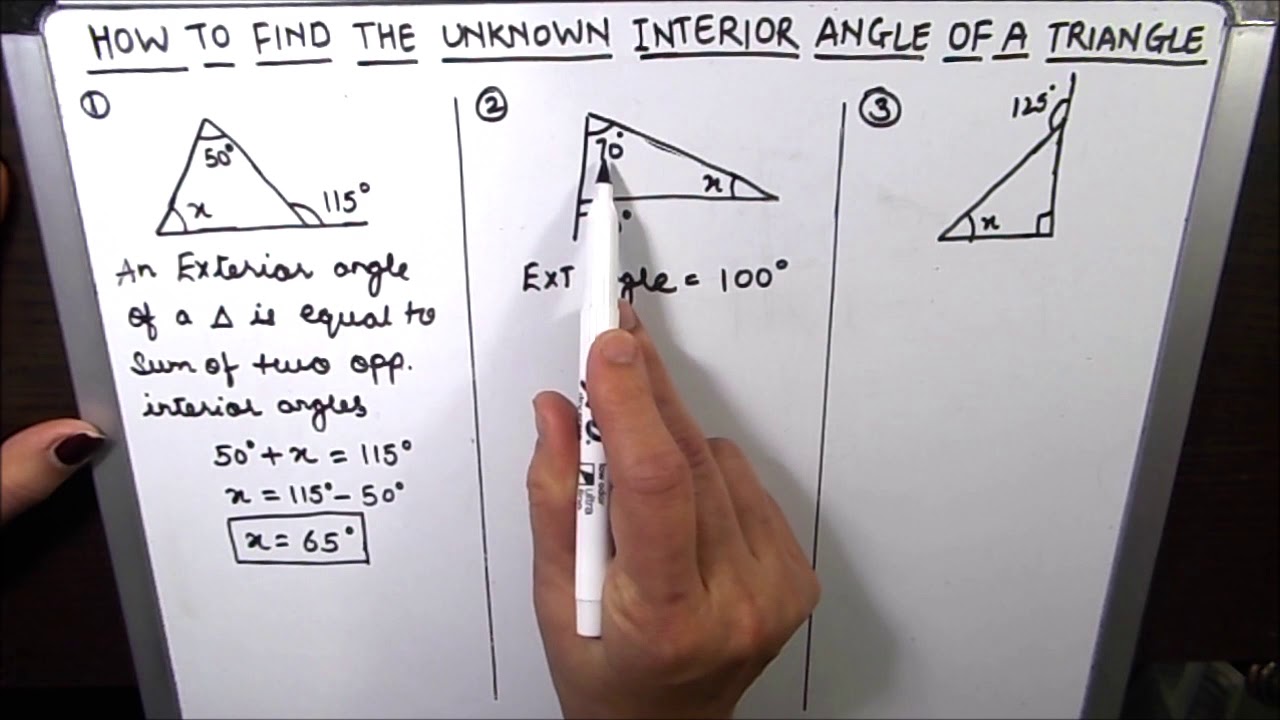 How To Find The Unknown Interior Angle Of A Triangle Triangles And How To Find The Unknown Interior Angle Of A Triangle Triangles And